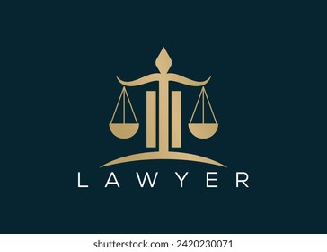 Minimalist lawyer logo design vector template