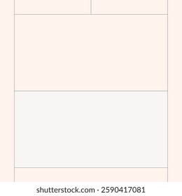 Minimalist layout template with multiple rectangular sections. Clean design, neutral colors. Ideal for structured content presentation, easy customization. Frame vector with copy space.