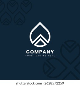 Design minimalista de logotipo de seta de folha para empresas modernas e identidade de marca limpa