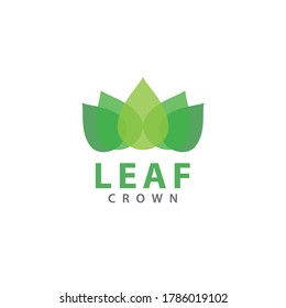 Minimalist Leaf Crown logo. Vector illustration