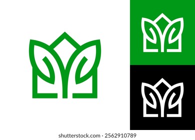 Minimalist Leaf and House Symbol Logo for Agriculture and Ecology