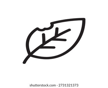 Minimalist leaf icon with stem