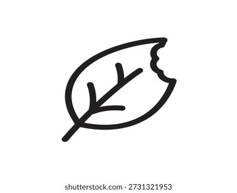 Minimalist leaf icon with stem