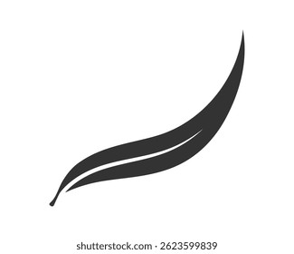 Minimalist leaf illustration on white. Serene nature, growth, and organic concepts. Perfect for designs needing a simple, botanical, elegant touch.