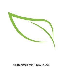minimalist leaf for logo concept
