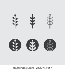 Minimalist Leaf and Plant Logo Icon for Clean Green Organic Life and Eco Business Branding

