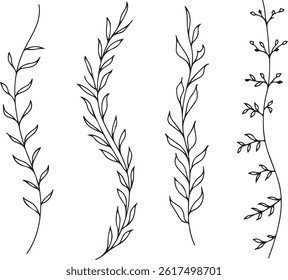minimalist leaf vector decoration art