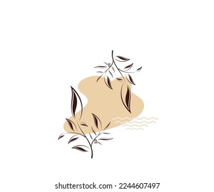 minimalist leaf and water canvas print