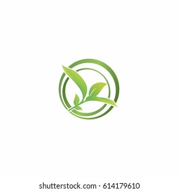 Minimalist leaves, creative concept of wellness Logo Design 