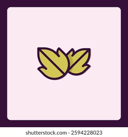 Minimalist leaves illustration conveys freshness and organic natural products