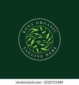 Minimalista deixa a ilustração do vetor do logotipo da natureza