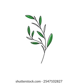 Hojas y subgrupos minimalistas logo Vector
