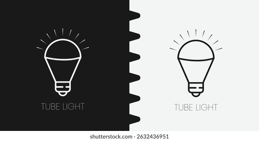 Minimalist LED Bulb Icon Vector: Simple Outline Illustration of Energy-Efficient Light Source Graphic
