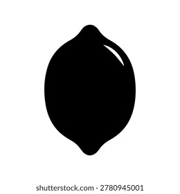 Minimalist Lemon Silhouette Icon Vector