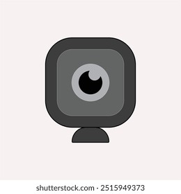 Minimalist lens web camera cartoon. creative online recording camera, symbol black, graphic capture, photography focus lens web camera sign. isolated symbol vector illustration