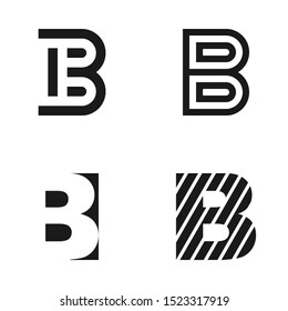 Minimalist Letter B in black and white