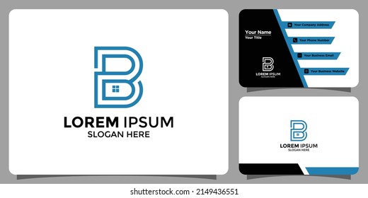 minimalist letter B logo design template
