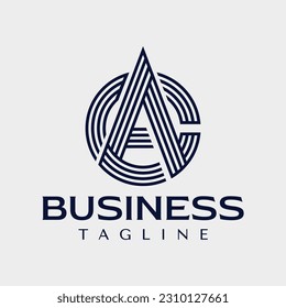 Minimalist letter C A CA AC logo design template. Luxury CA logo vector.