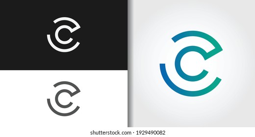 minimalist letter c logo set idea template vector