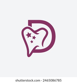 Minimalistischer Buchstabe D Dental Logo-Symbol