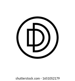 Minimalist Letter Dd Circle Logo Stock Vector Royalty Free Shutterstock