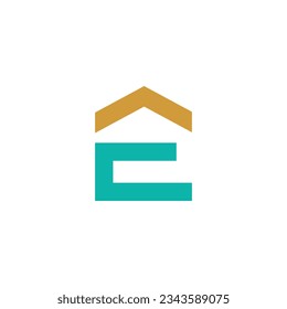 minimalist letter E home, property, real esatate logo design