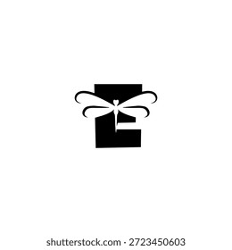 Logotipo minimalista de la letra E combinado con una silueta de alas de libélula. Diseño de Vector monoline limpio para tecnología, bienestar o marca creativa. Símbolo inicial profesional de alta calidad