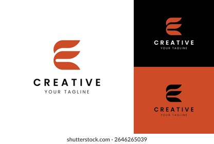 Minimalist Letter E logo design template for your business