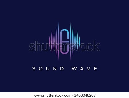 Minimalist Letter E Sound Wave vector logo. Modern Sound Wave logo. E Music Logo