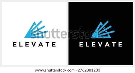 Minimalist letter E triangle for elevate logo design 