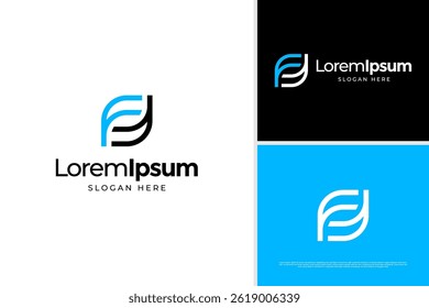 Minimalist of letter F and FF logo design template