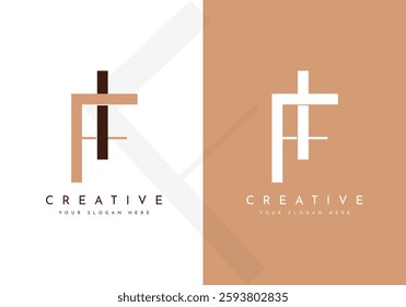 Minimalist letter FI, IF monogram logo design