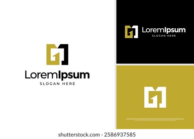 Minimalist letter G or M pillar logo vector design. Initial G M Law Firm logo design template