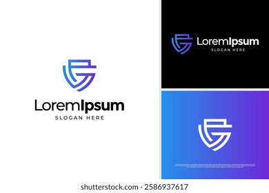 Minimalist letter G tech logo vector. Initial G security system logo design template