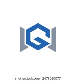 Minimalist Letter G and W logo Template