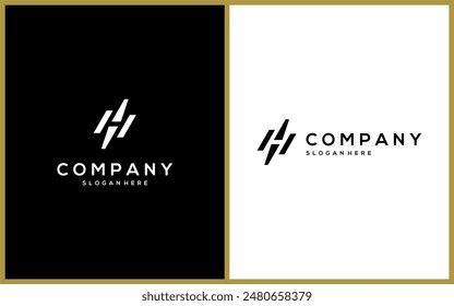 Minimalist Letter H Logo Design. Brand Identity and Company. Creative Icon Vector Template Illustration.	
