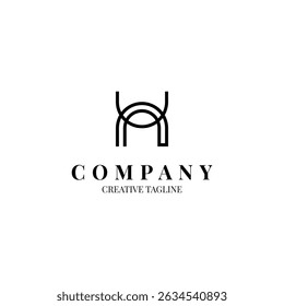 Minimalist letter H logo for your business in luxury concept. Logo design template