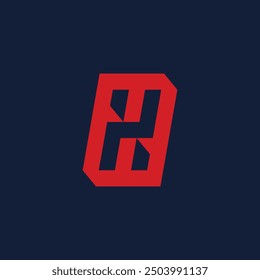 Minimalist Letter H rectangle Logo Concept