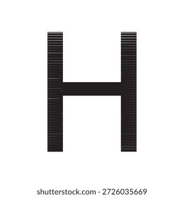 Minimalist Letter H Vector Logo with Modern Horizontal Line Texture and Digital Tech Pattern Initial