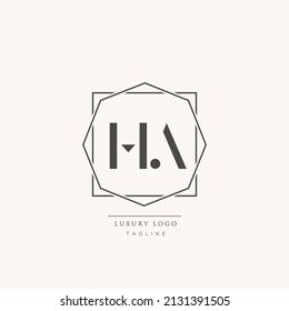 Minimalistisches Logo-Design für Letter HA.