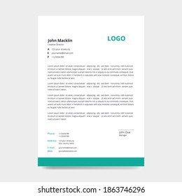 Minimalist Letter Head Design Template. Vector 
