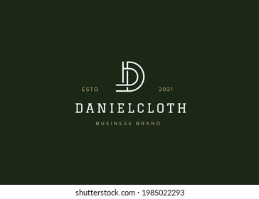 Minimalist Letter initial D logo design template, Vector illustrations