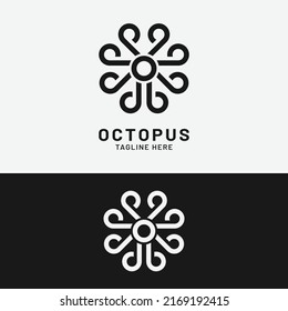 Minimalist Letter Initial O Octopus Logo Design Template. Suitable for General Sports Fitness Finance Construction Company Business Corporate Shop Apparel in Simple Modern Style Logo Design.