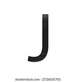 Logotipo minimalista del Vector de la letra J con la textura Horizontal moderna de la línea y el patrón de la tecnología de Digitaces Initial