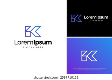 Minimalist letter K construction logo vector design template