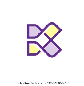 minimalist Letter K lines color logo design