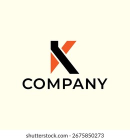 minimalistischer Buchstabe K-Vektorlogo