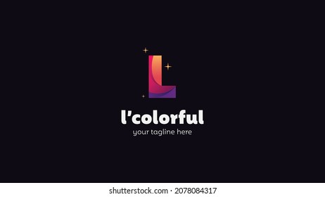 Minimalist letter l colorful and playful logo design