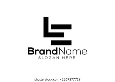 Plantilla de diseño de logotipo L E de letra mínima