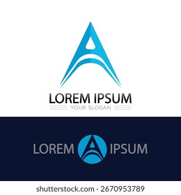 Diseño minimalista del Vector del logotipo de la letra A para la identidad corporativa moderna elegante del negocio